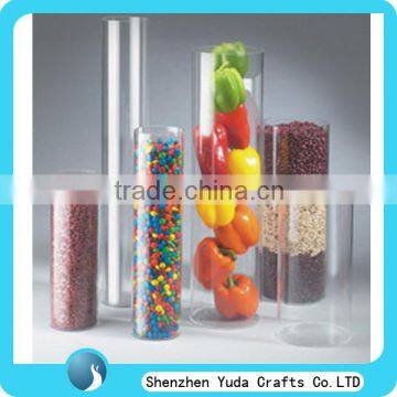 Round clear acrylic cylindrical storage container