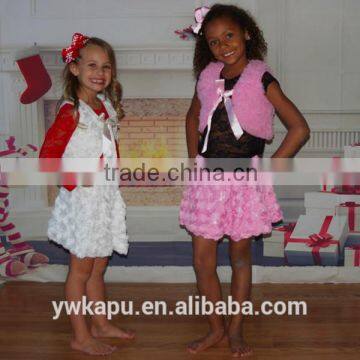 Lovely design girls baby sleeveless pink shrug