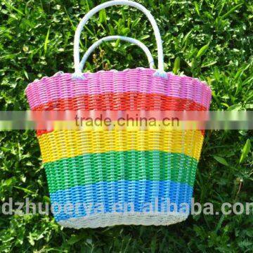 2015 fashionable and soft cheap crochet Polyester PP straw bag laundry woven bag