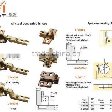 26mm cup all steel concealed door hinges for furniture