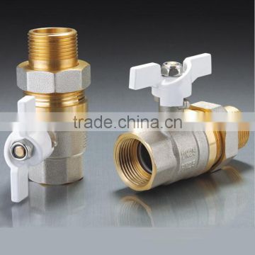 Italy Style White Butterfly Handle M/F threaded Forged Brass Ball Valve