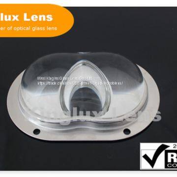 130*60degree peanut shape glass led lens for led street lamps