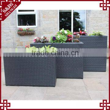 Wholesale tall rectangular shape outdoor patio rattan planter boxes