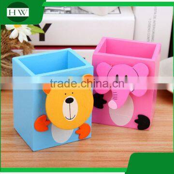 Multipurpose Wooden Cartoon Animal Penholder Storage Pen Container Case Box Holder With Clip photo-4