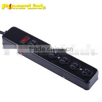 H80150 UL/CUL 6 outlet metal power strip with surge protectors / power bar / power sockets