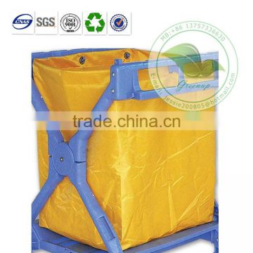 High Strength Cleaning Service Cart Zipper Yellow Vinyl Bag