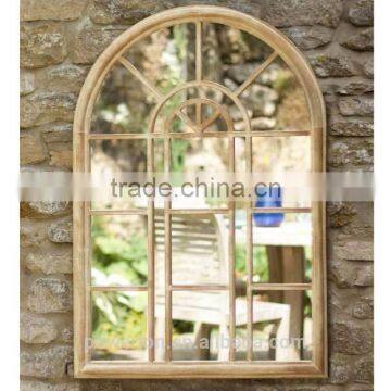 Strong Metal Frame Round Arch Garden Mirror