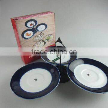 Glazed ceramic cake stand with color box in stock