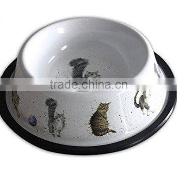 Carbon Steel With Powder Coated Food/Water Serving Cat Feed Pet Bowl photo-2