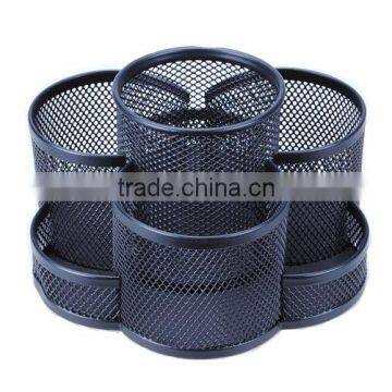 3 Compartments Multi Purpose Metal Mesh Pencil Holder photo-2