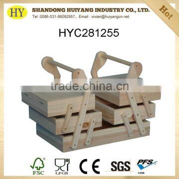 customized cheap natural unfinished wooden sewing box