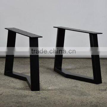 Black powder coated metal industrial table legs for wooden dining table