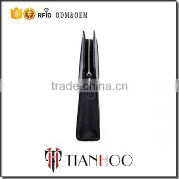 Black Leather Portfolio Small Hand Bag Genuine Leather Ladies Clutch Bag photo-4