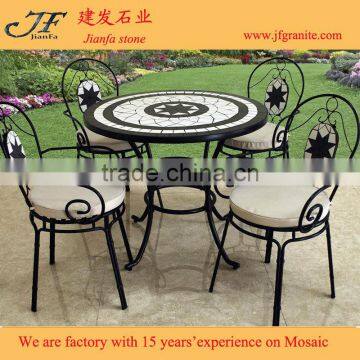 Outdoor Flod Furniture Ceramic Mosaic Garden Coffee Table Set Designs photo-4