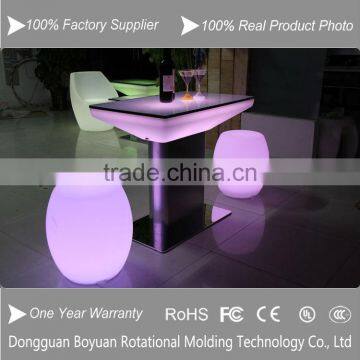 Outdoor rechargeable LED glow furniture with aluminum base