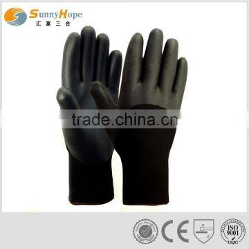 waterproof black foam nitrile winter hand gloves