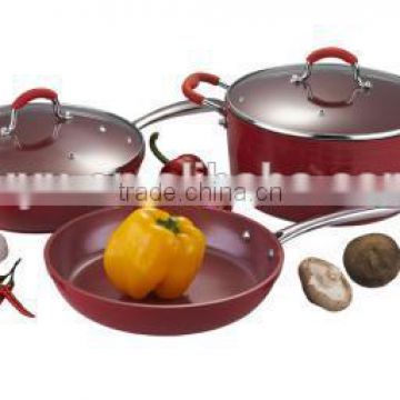 5pcs forged aluminum nonstick pots and pans set with stainless steel pans