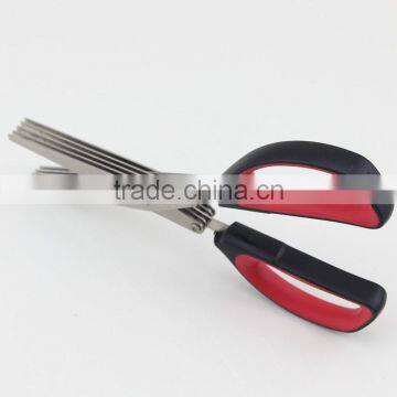 Red And Black Soft Handle Five Blades Scissors Kitchen Shears Best For Kitchen Garden photo-6