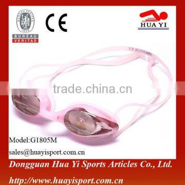 High quality promotional Adult unisex swimming goggle with mirrored lens