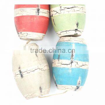 Colorful Boutique Wood Ocean Decoration Nautical Decor Floating Wood Bouy photo-2