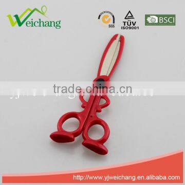 WCSC216 premium novelty wholesale soft handle colorful school children plastic scissors with funny shape stander