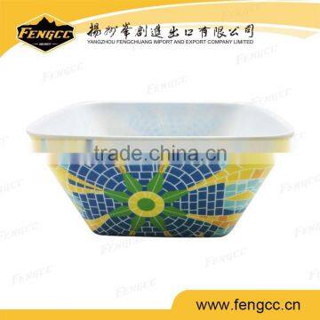 Colorful Plastic Melamine Square Salad Bowl