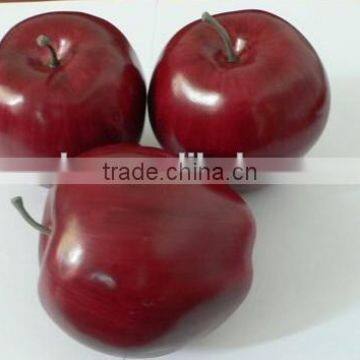 3 Artificial Red Apples Fake Faux Fruits for Home Decor