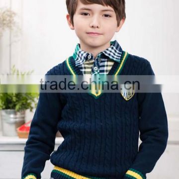 2015 fashion boys sweaters design with collar