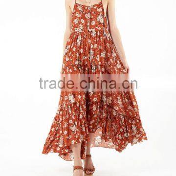 Gypsy Long Dress Chiffon New Style Women Maxi Dress With Full Tiered Skirt HSd5174 photo-6