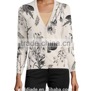 Digital Printing Knitted Pullovers Womens Cardigan Sweater photo-2