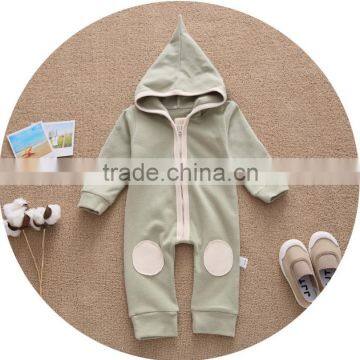 Wholesale Baby Clothes Full Front Zipper 100% Cotton Baby Onesie photo-2