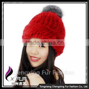CX-C-239E New Arrive Luxury Top Quality Baggy Mink Fur Hat With Top Fur Ball Beret Beanie Hat Cap photo-3