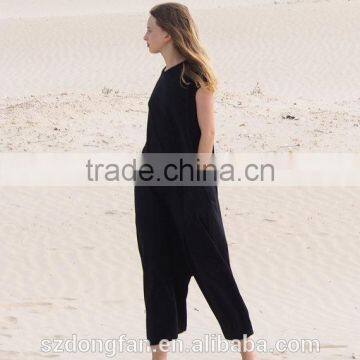 Women Black Oversized Jumpsuit Girl's Loose Overalls Sexy Romper