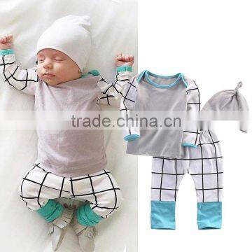 3PCS Set Newborn Baby Clothes Casual Long Sleeve T Shirt Tops + Pants Legging