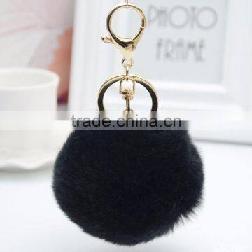 Myfur Newest 2016 Rabbit Fur Pom Keychain Women Bag Charms Accessories Big Size Flower Pom Pom Keychain photo-3