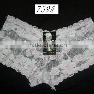 Ladies Sexy White Lace Panty 0739#.