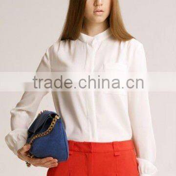 2013 women long sleeve white formal shirts