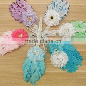 2016 New Design Baby Hair Accessories With Regular Colorful Feather Flower photo-4