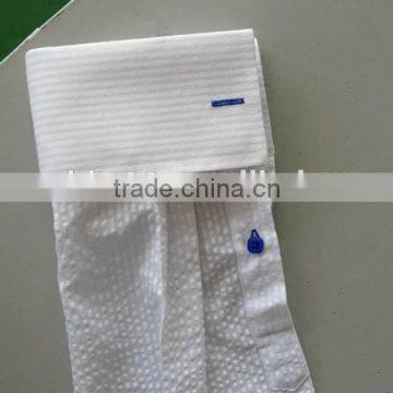 Solid White French Cuff Latest Design Men's Dress Shirt Dobby 100% Cotton photo-4