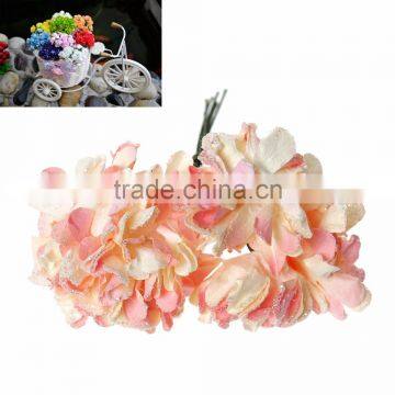 Wholesale Millinery Pink Paper Artificial Chrysanthemum Flower Decoration photo-2