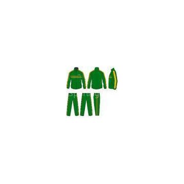 OEM Green / Yellow Fiber Team Training Tracksuits Sportswear Opened/Zipped Pants Pocket