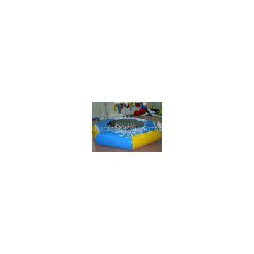 Blue Swimming Pool Floating Water Trampoline Inflatable Game For Rent