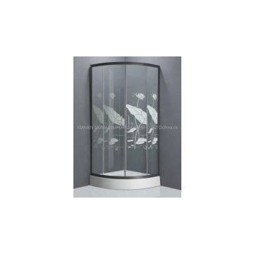 Lotus leaf design toughened glass shower enclosure