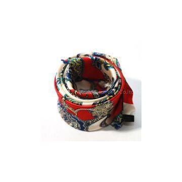 Custom Logo Screen Printing High Quality 14mm Silk Satin Scarves