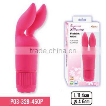 Waterproof Rabbit Vibe Vibrator Sex Toy PU Coated Surface Double motor vibration