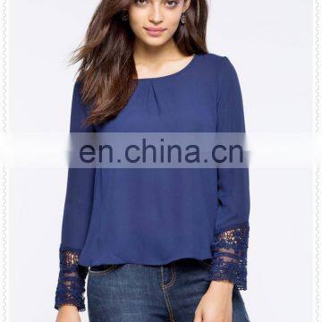 Korean Style Female Long Sleeve Chiffon Blouse for Ladies Wholesale photo-2