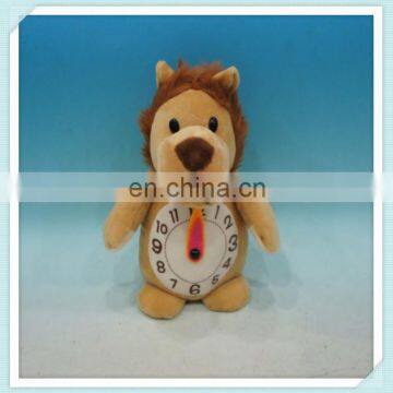 Children Clock Lion Plush Animal toys