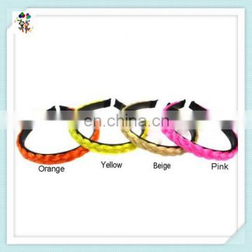 Girls Twist Braided Plait Hoop Colors Synthetic Hair Headband HPC-0121