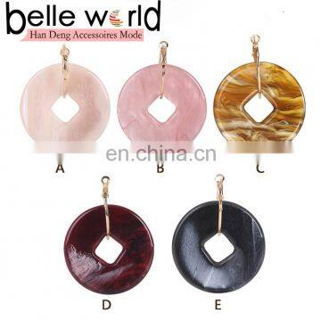 High Quality New Design Acetie Acid Jewelry Women's Acrylic Acetate Drop Circle Earrings photo-3