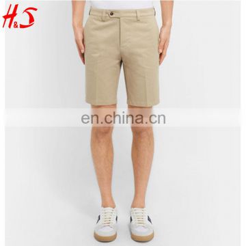 Men Wholesale 100%Cotton Custom Slim-Fit Beige Cotton-Drill Chino Shorts